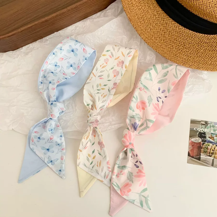 Silk Gift Ribbon Head Scarf view 2