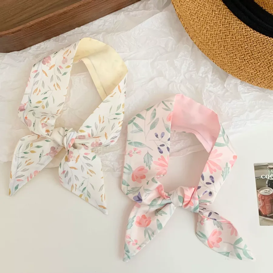 Silk Gift Ribbon Head Scarf view 4