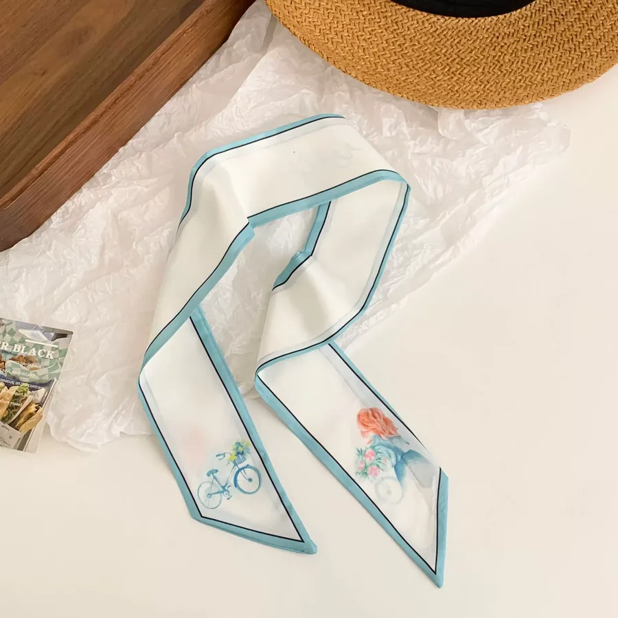 Silk Gift Ribbon Head Scarf view 6