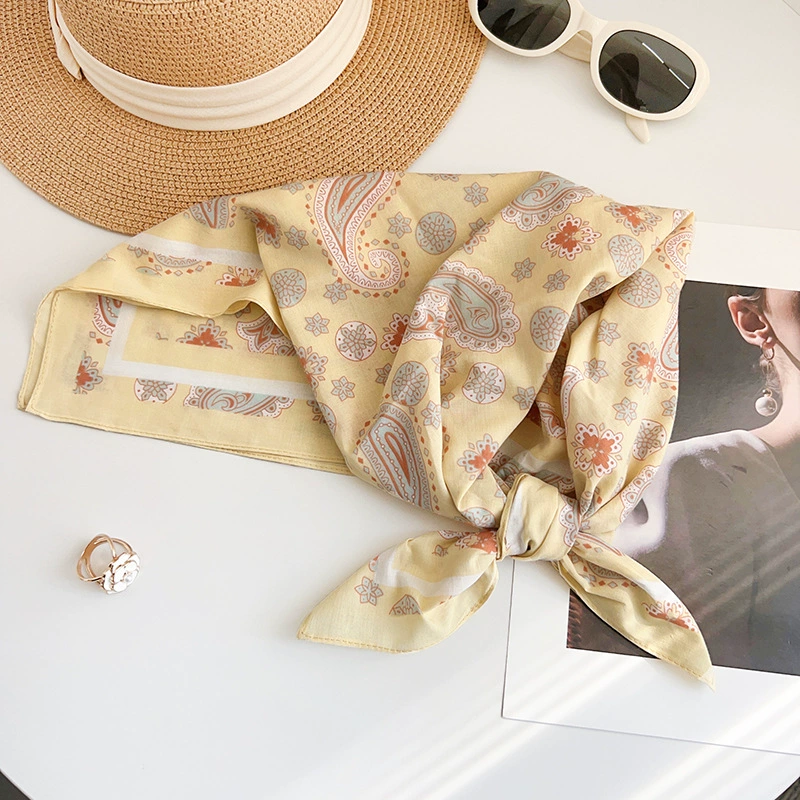 Cotton Paisley Print Square Scarf view 3