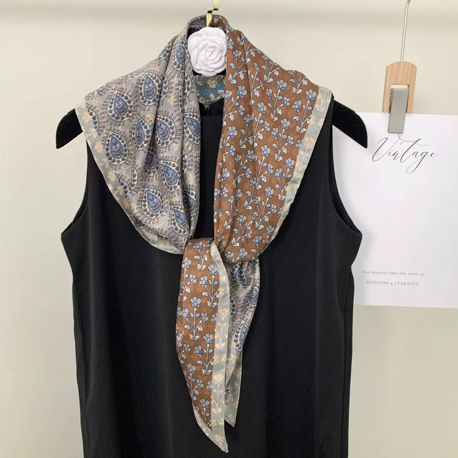 Paisley Triangle Silk Scarf