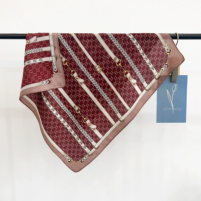 Chain Print Polyester Square Scarf view 2
