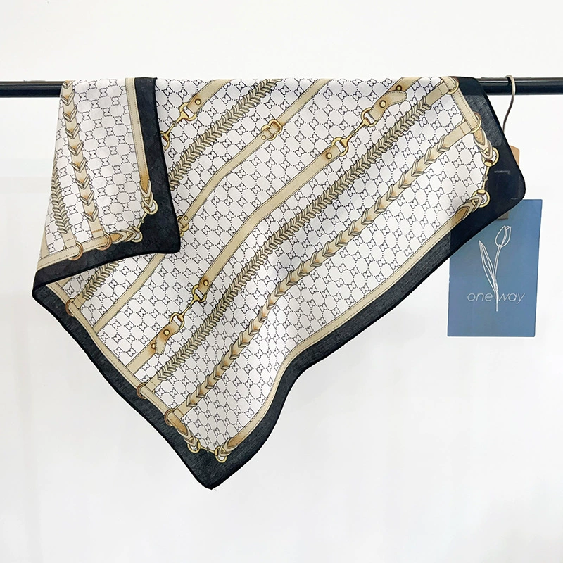Chain Print Polyester Square Scarf view 3