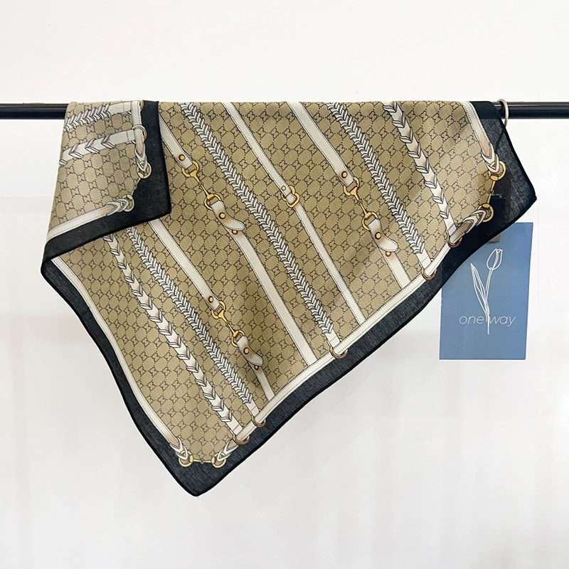 Chain Print Polyester Square Scarf view 4