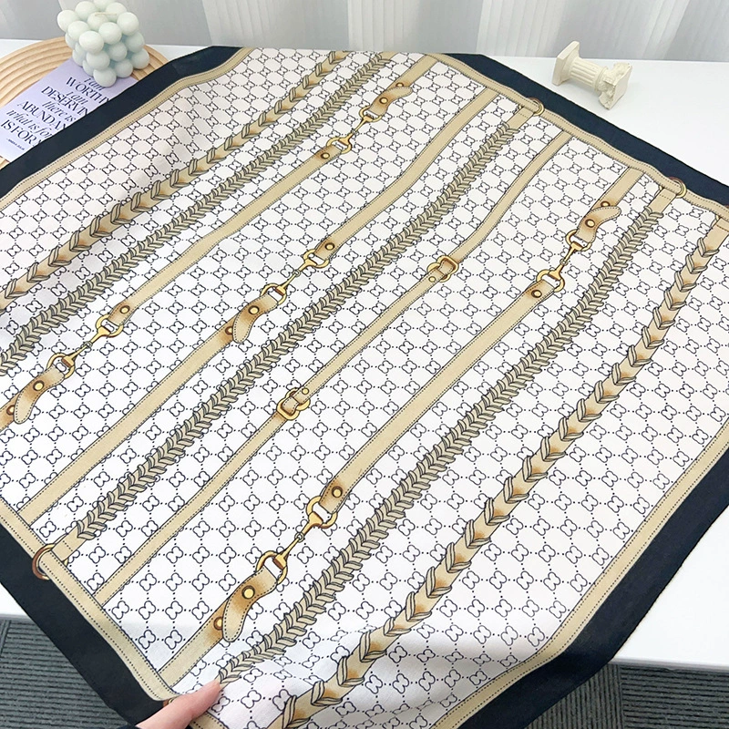 Chain Print Polyester Square Scarf view 8