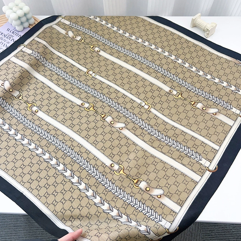 Chain Print Polyester Square Scarf view 9