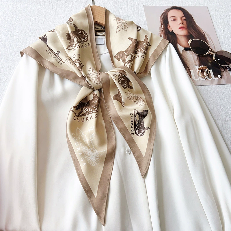 Carriage Print Triangle Scarf