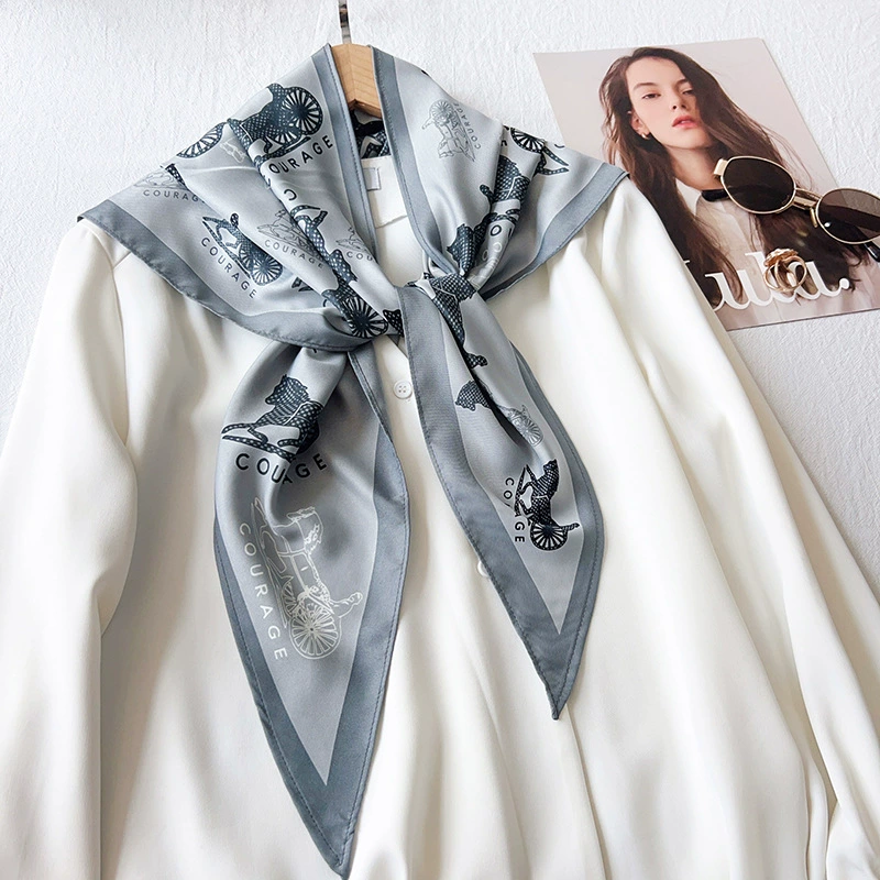 Carriage Print Triangle Scarf view 2