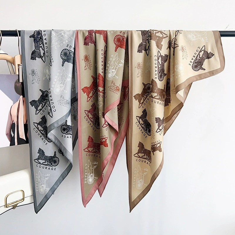 Carriage Print Triangle Scarf view 4