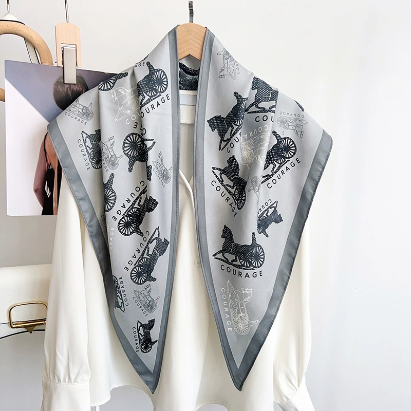 Carriage Print Triangle Scarf view 7