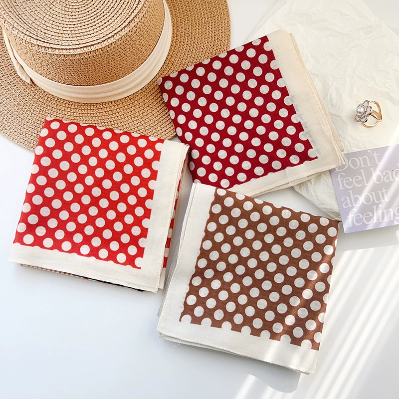 Cotton Polka Dot Square Scarf