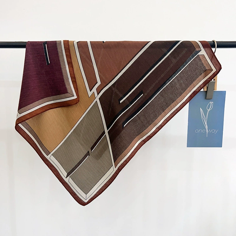 Polyester Color Block Square Scarf