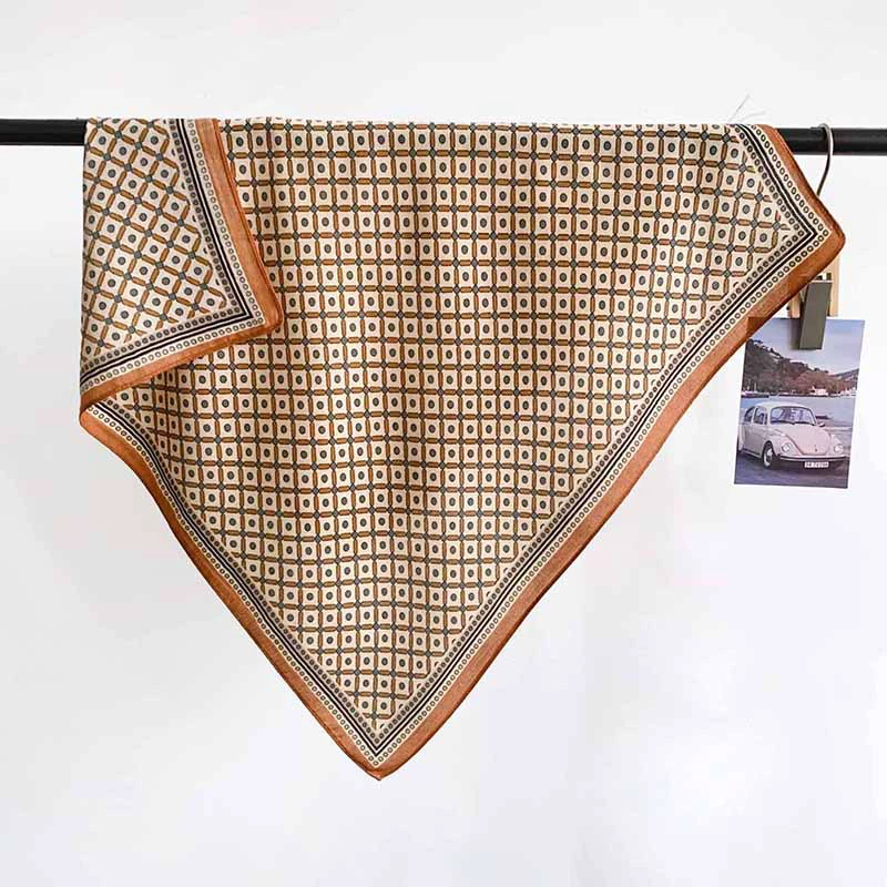 Cotton Linen Polka Dot Square Scarf