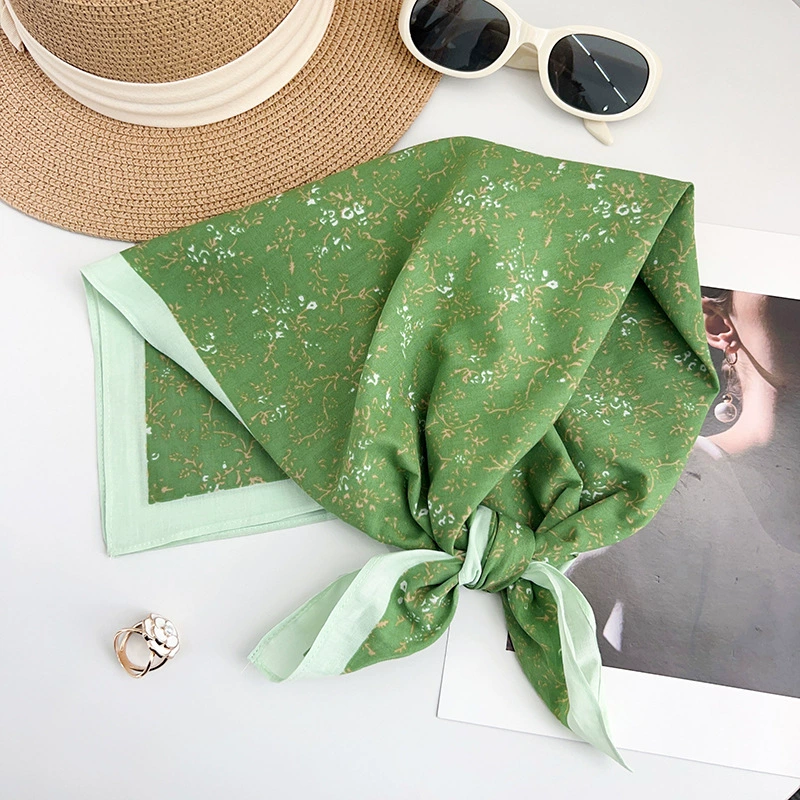 Cotton Floral Print Square Scarf view 3