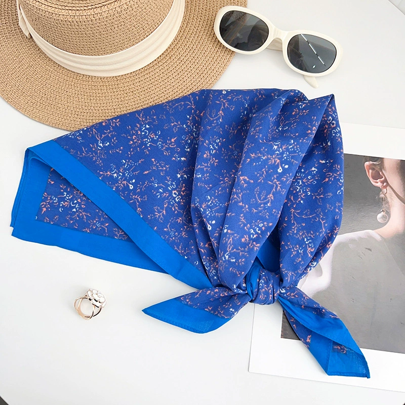 Cotton Floral Print Square Scarf view 4