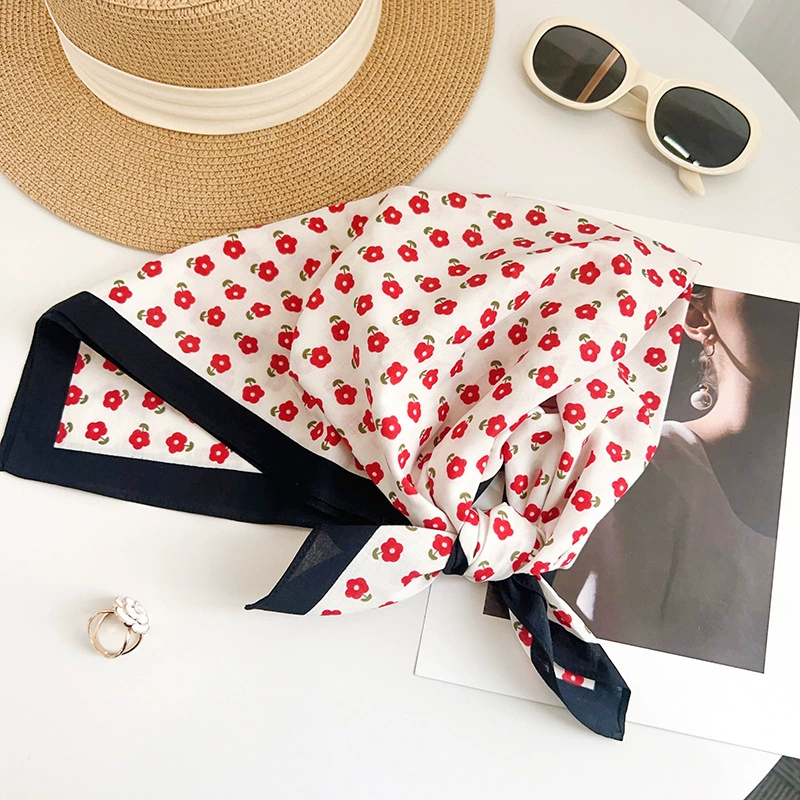 Cotton Floral Print Square Scarf view 2