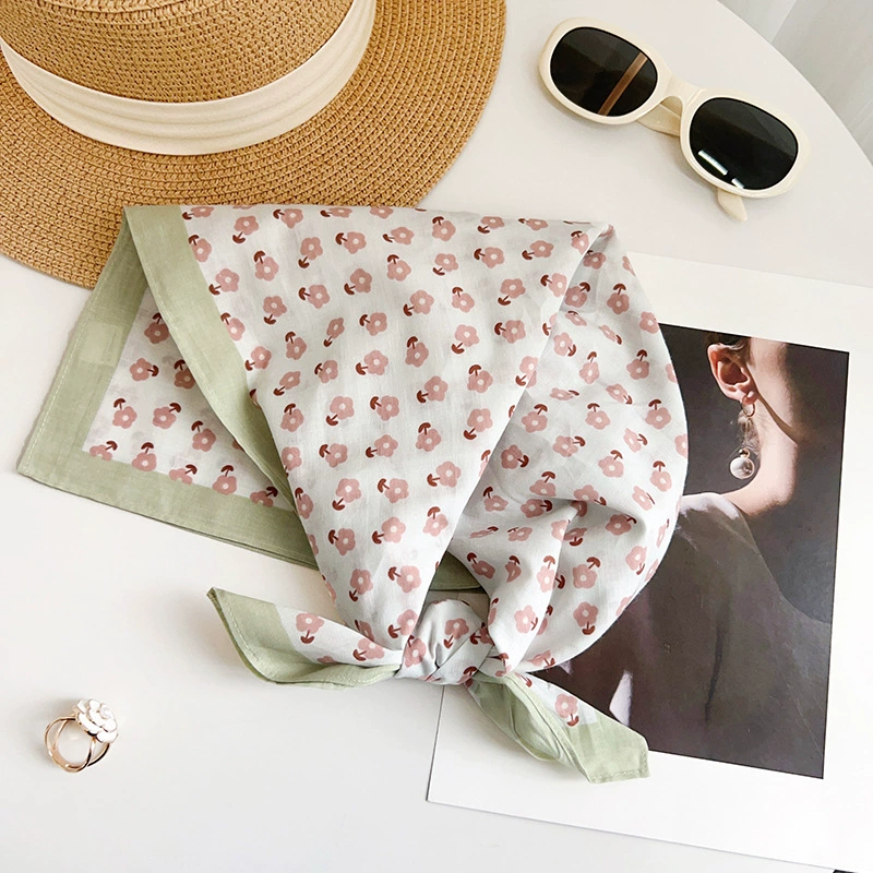 Cotton Floral Print Square Scarf view 3