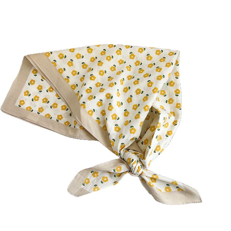 Cotton Floral Print Square Scarf view 5