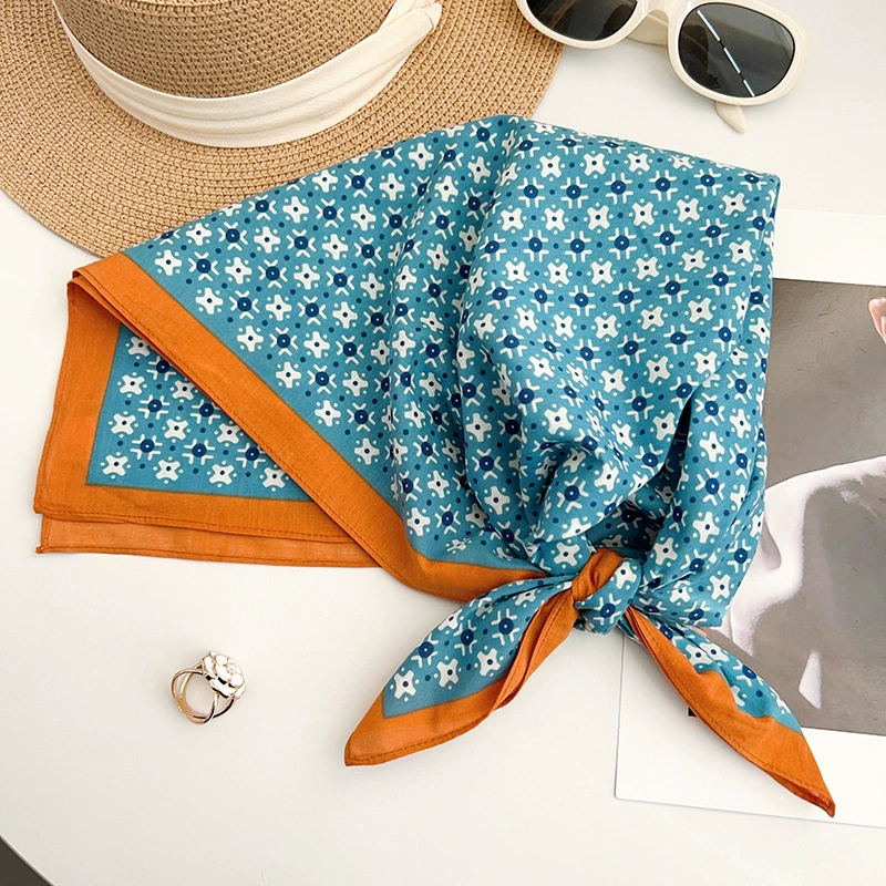 Cotton Floral Print Square Scarf view 3