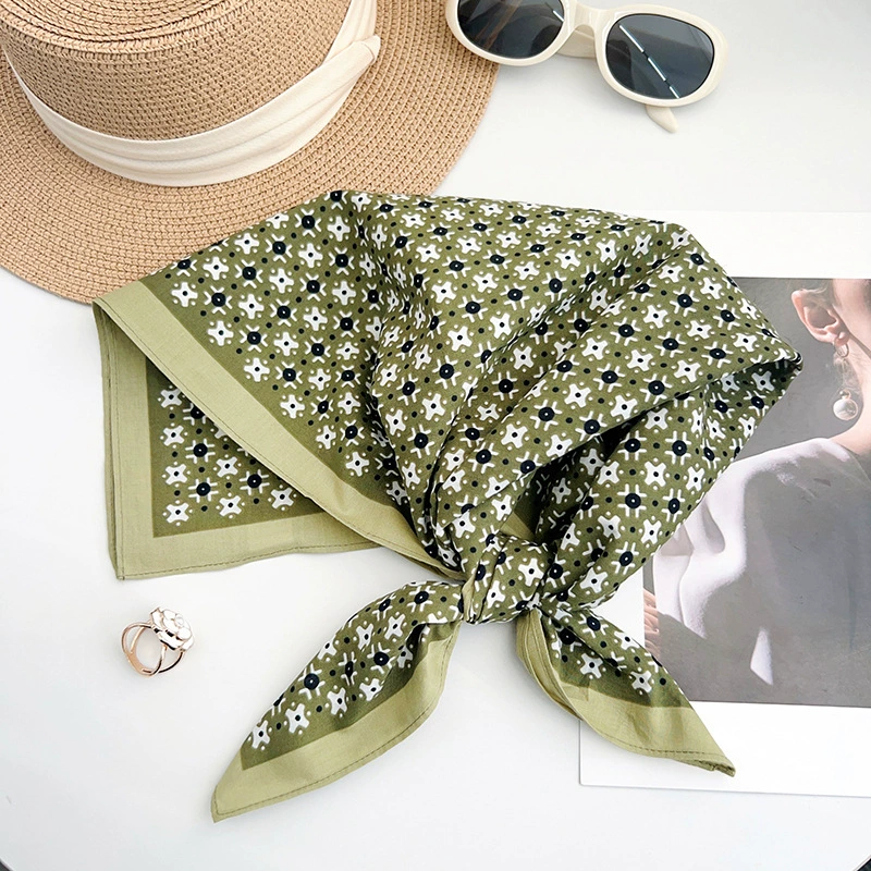 Cotton Floral Print Square Scarf view 6