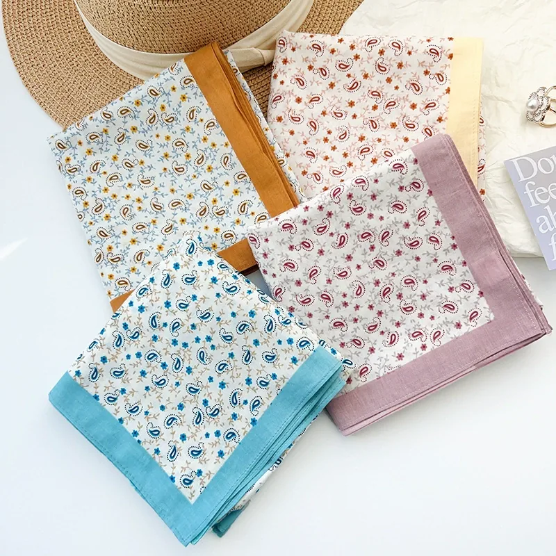 Cotton Floral Paisley Square Scarf
