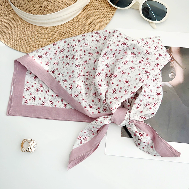 Cotton Floral Paisley Square Scarf view 4