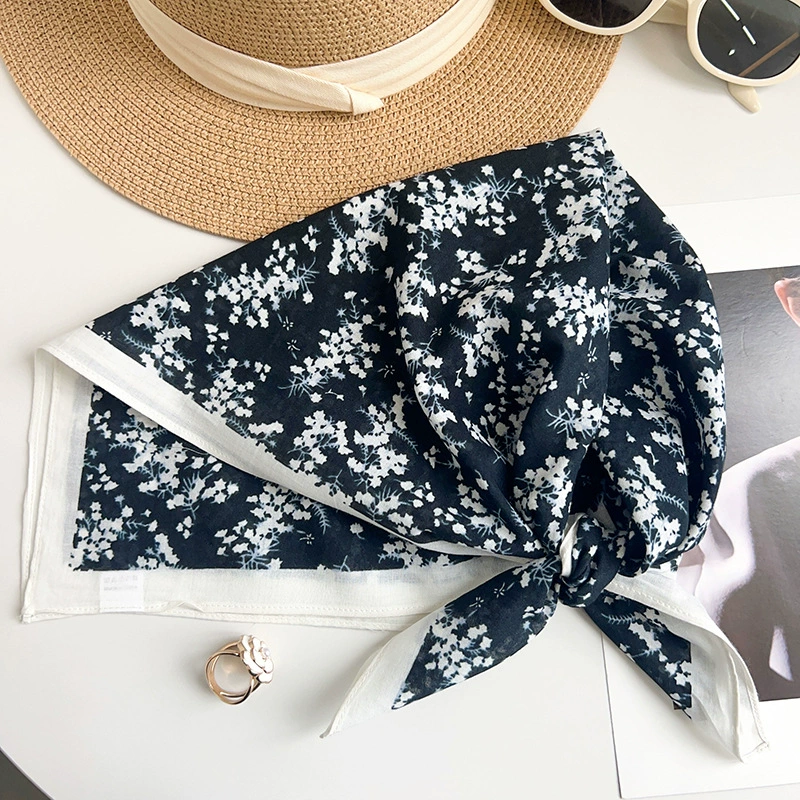 Cotton Floral Print Square Scarf view 2