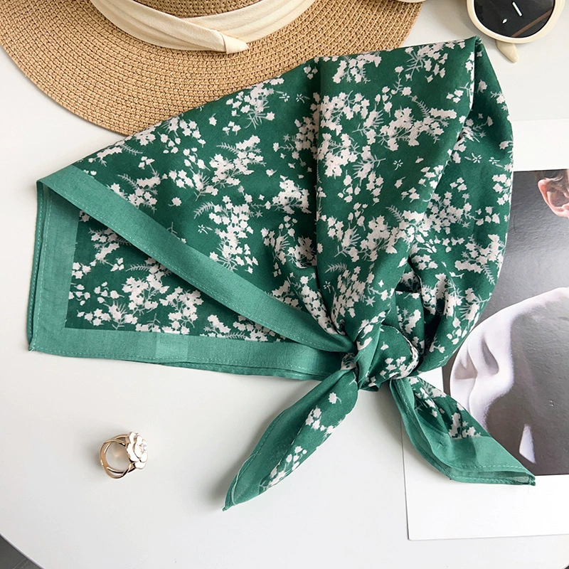 Cotton Floral Print Square Scarf view 3