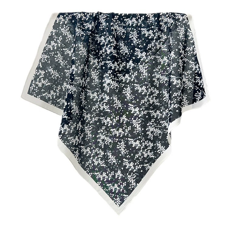 Cotton Floral Print Square Scarf view 5