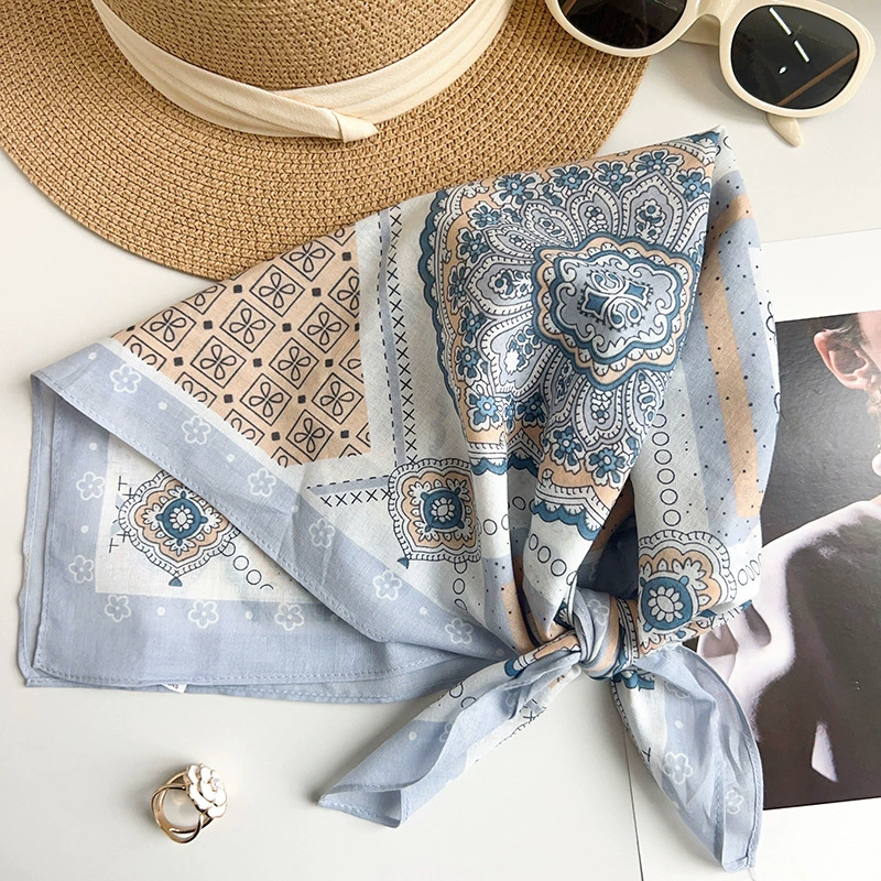 Cotton Paisley Print Square Scarf view 2