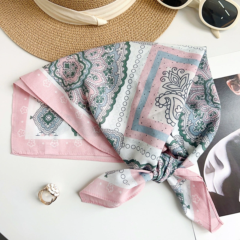 Cotton Paisley Print Square Scarf view 3
