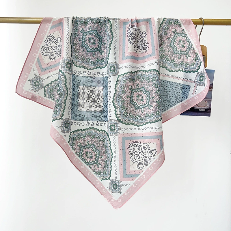 Cotton Paisley Print Square Scarf view 4