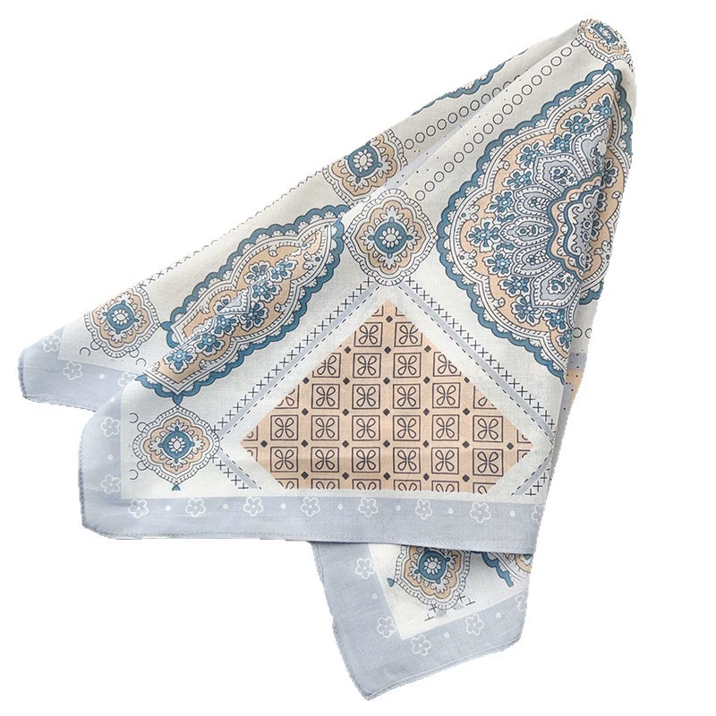 Cotton Paisley Print Square Scarf view 5