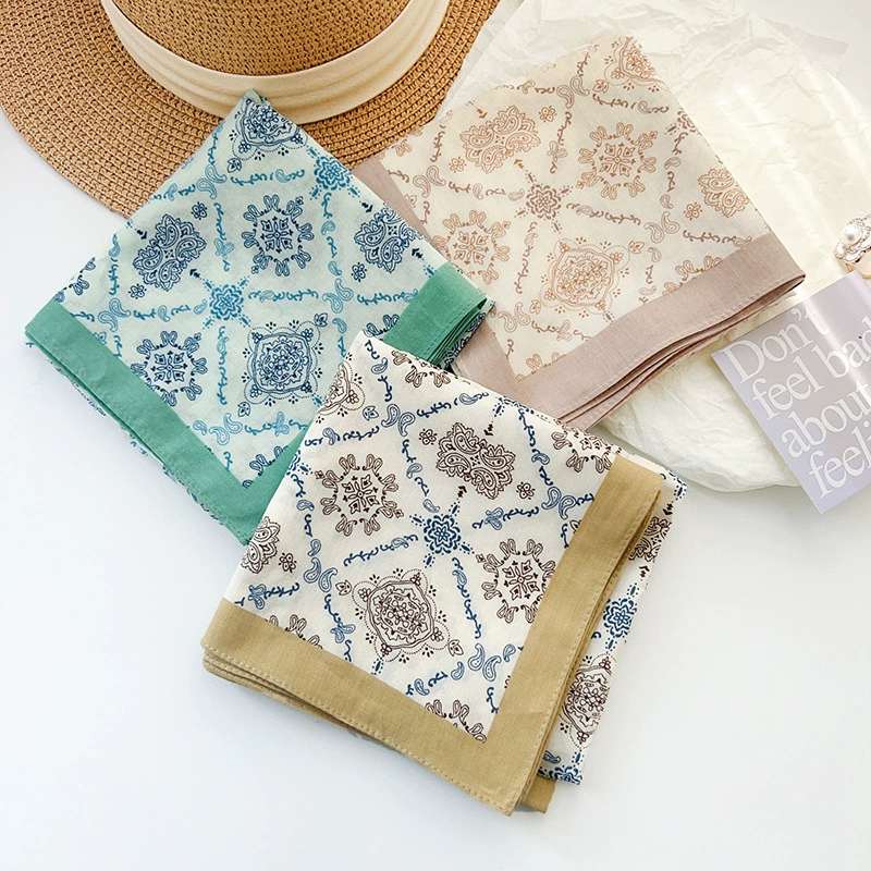 Cotton Print Square Scarf