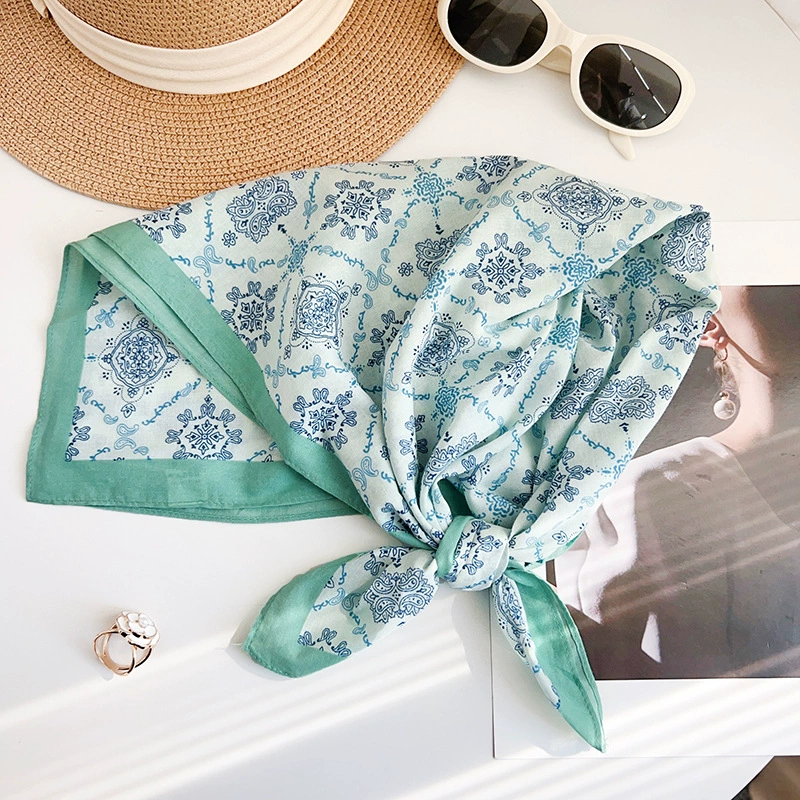 Cotton Print Square Scarf view 4