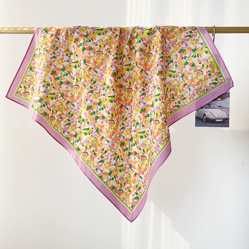 Cotton Geometric Print Square Scarf view 3