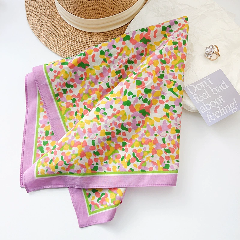 Cotton Geometric Print Square Scarf view 4