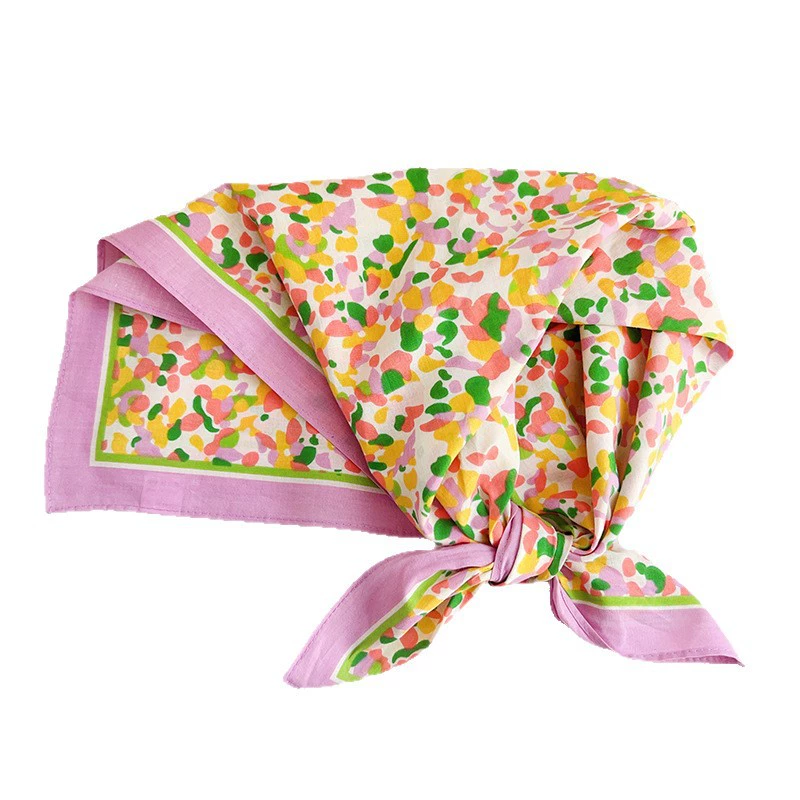 Cotton Geometric Print Square Scarf view 5