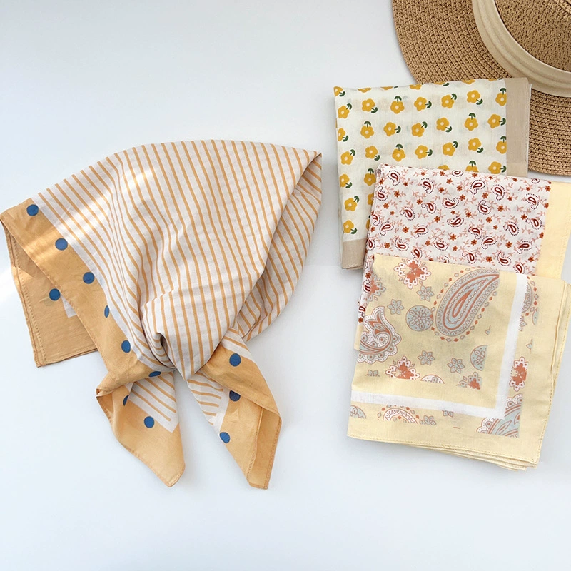 Cotton Floral Print Square Scarf view 2