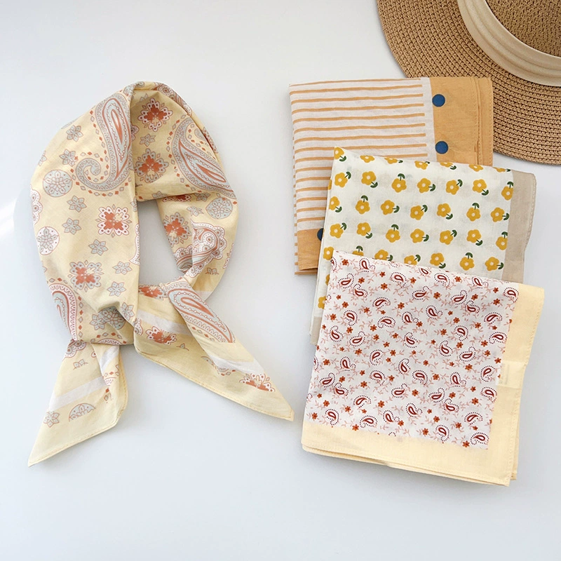 Cotton Floral Print Square Scarf view 3