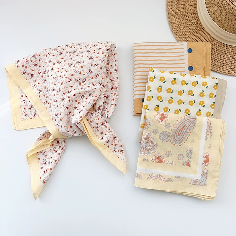 Cotton Floral Print Square Scarf view 4