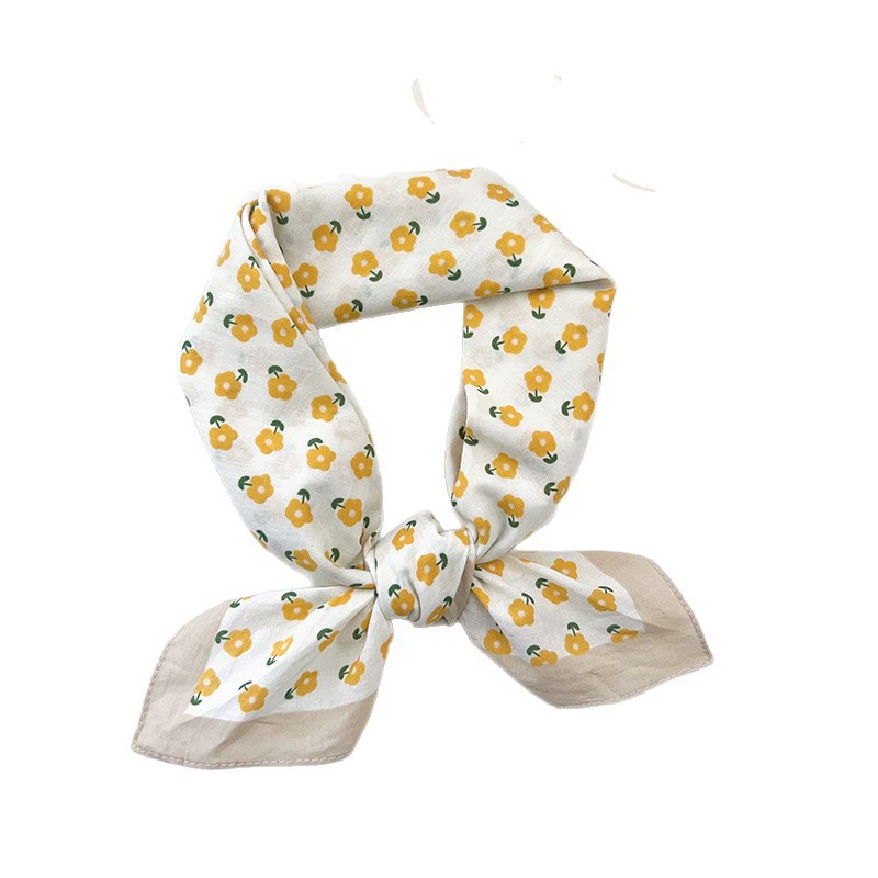 Cotton Floral Print Square Scarf view 5