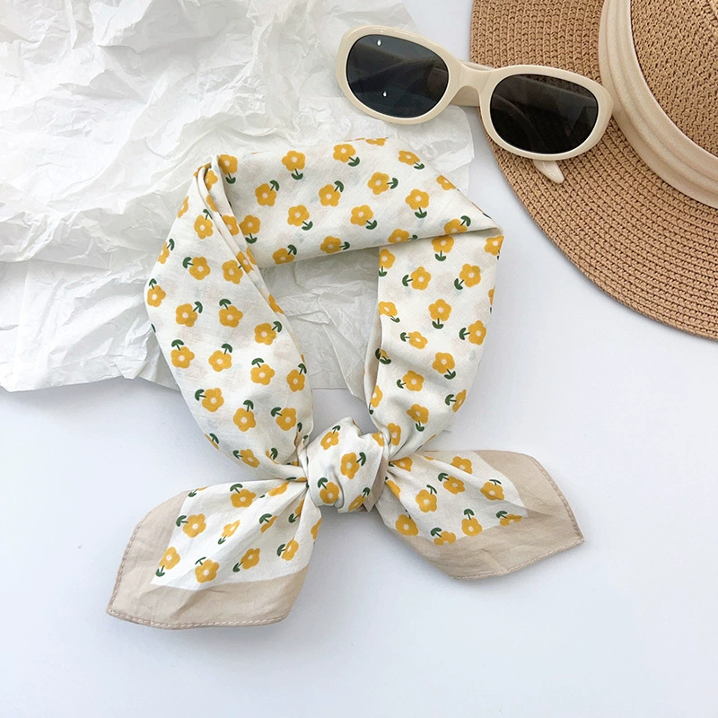 Cotton Floral Print Square Scarf view 9