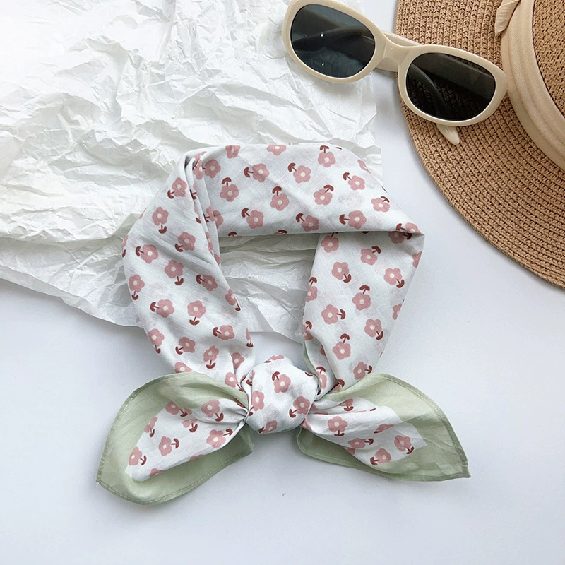 Cotton Floral Print Square Scarf view 10