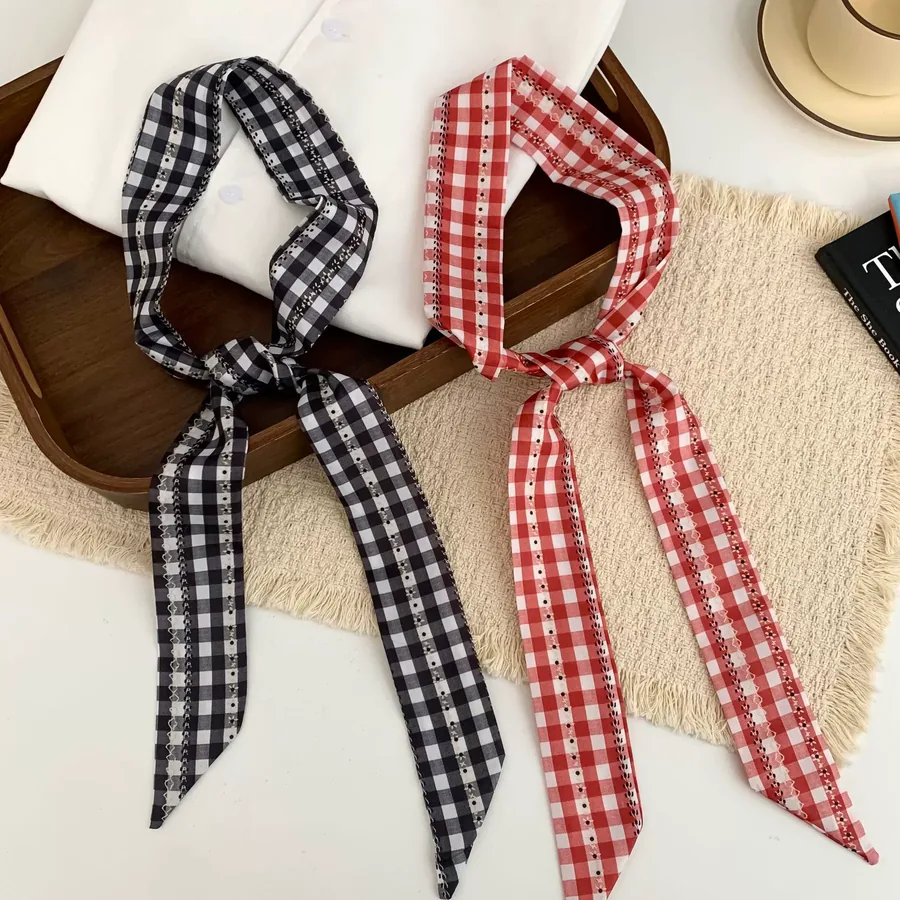 Polka Dot Silk Twilly Scarf view 3