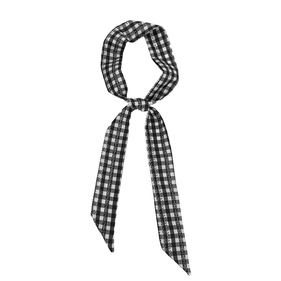 Polka Dot Silk Twilly Scarf view 5