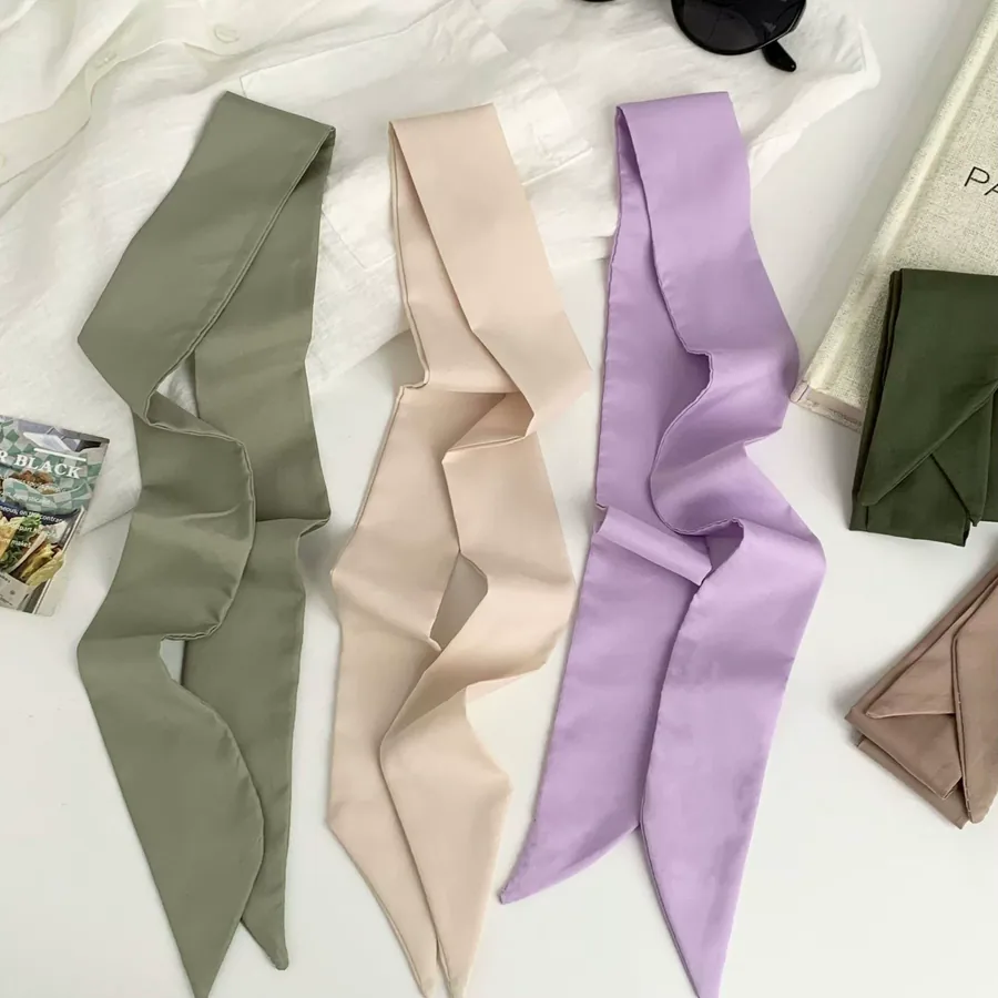 Solid Silk Head Scarf view 2
