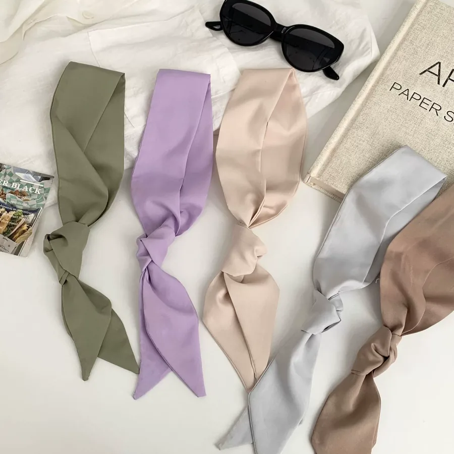 Solid Silk Head Scarf view 3