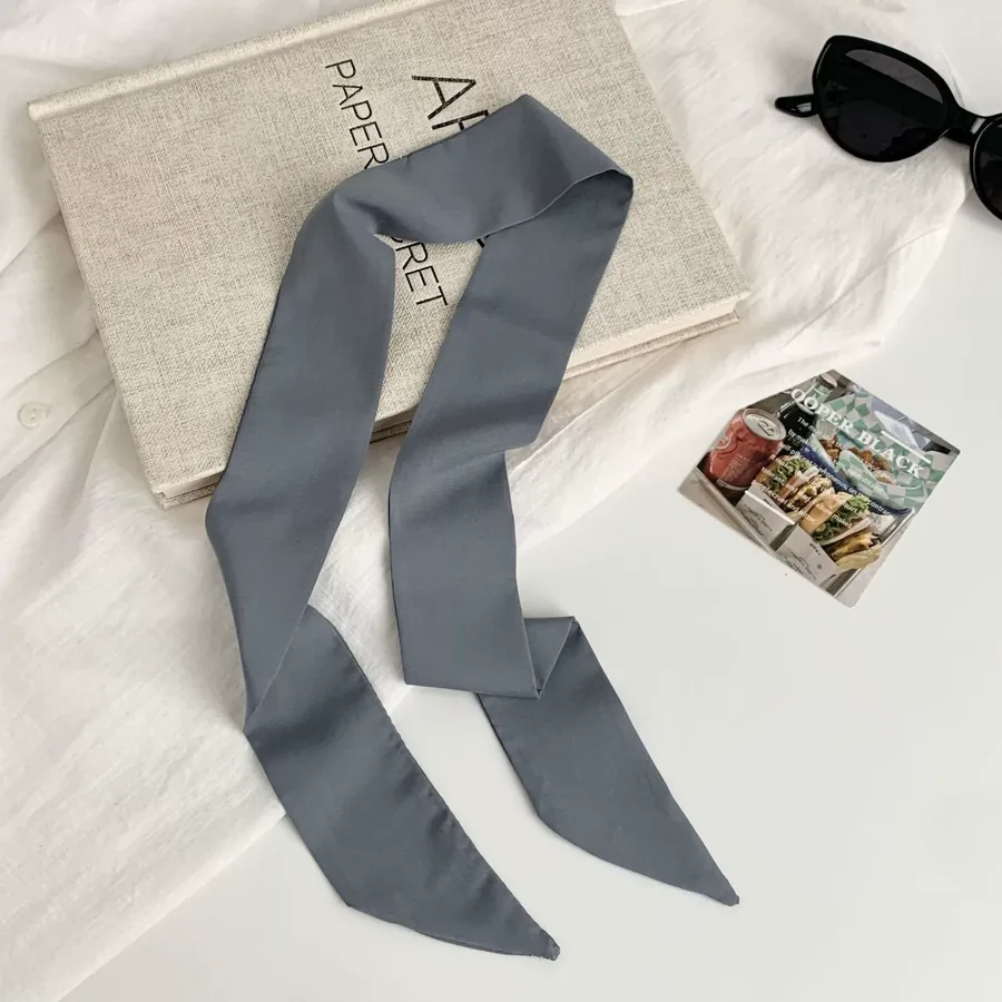 Solid Silk Head Scarf view 9