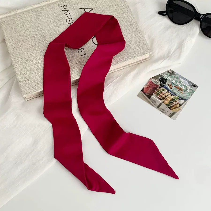 Solid Silk Head Scarf view 12